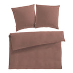 Musselin Bettwäsche Doppelbett - Hellbraun / 200x200 + 2x80x80 cm Pure Label