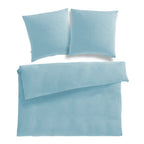 Musselin Bettwäsche Doppelbett - Hellblau / 200x200 + 2x80x80 cm Pure Label