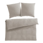 Musselin Bettwäsche Doppelbett - Taupe / 200x200 + 2x80x80 cm Pure Label