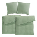 Musselin Bettwäsche Sets - Salbeigrün / 2x135x200 + 2x80x80 cm Pure Label