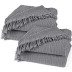 Musselin Tagesdecke - Anthrazit / 2x130x170cm Pure Label