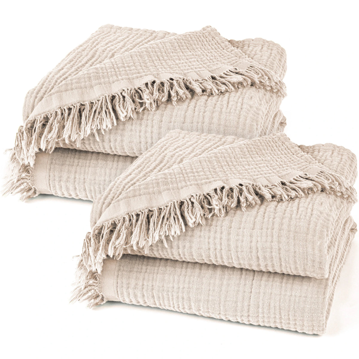 Musselin Tagesdecke - Beige / 2x130x170cm Pure Label