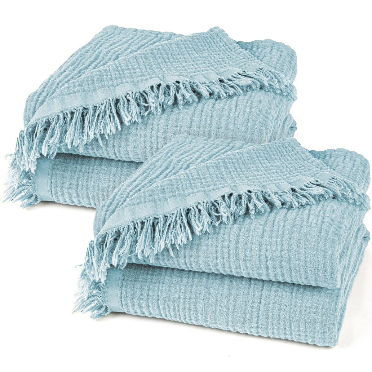 Musselin Decke - Hellblau