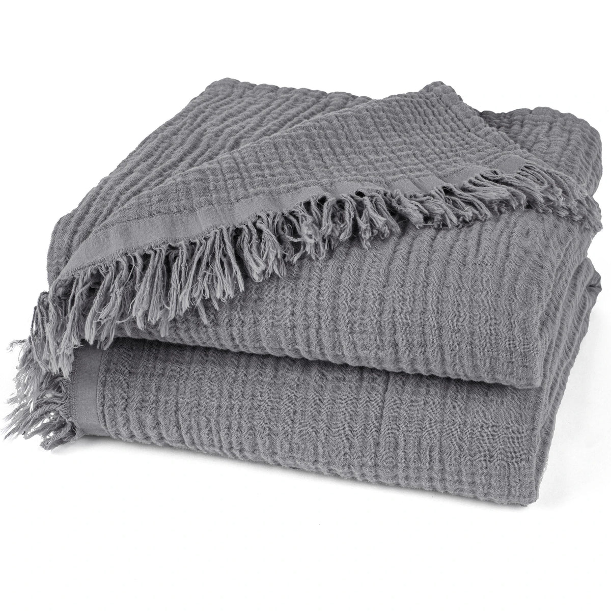 Musselin Decke - Anthrazit