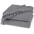 Musselin Tagesdecke - Anthrazit / 130x170cm Pure Label