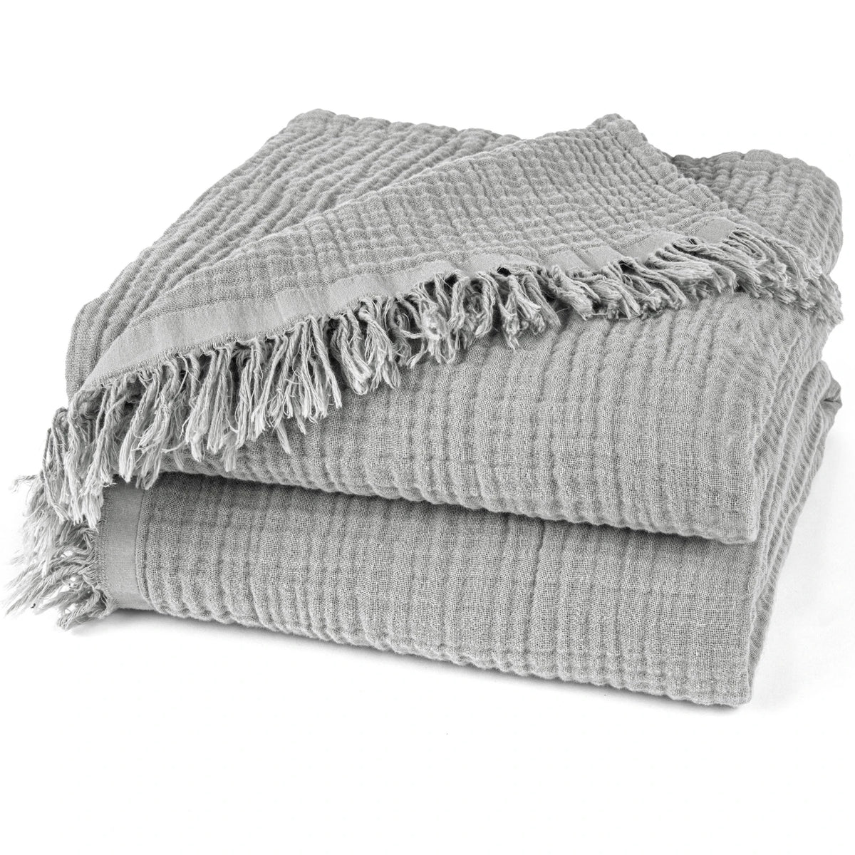 Musselin Decke - Grau