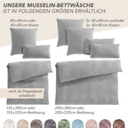 Musselin Kopfkissenbezug - Grau - 40x80 cm
