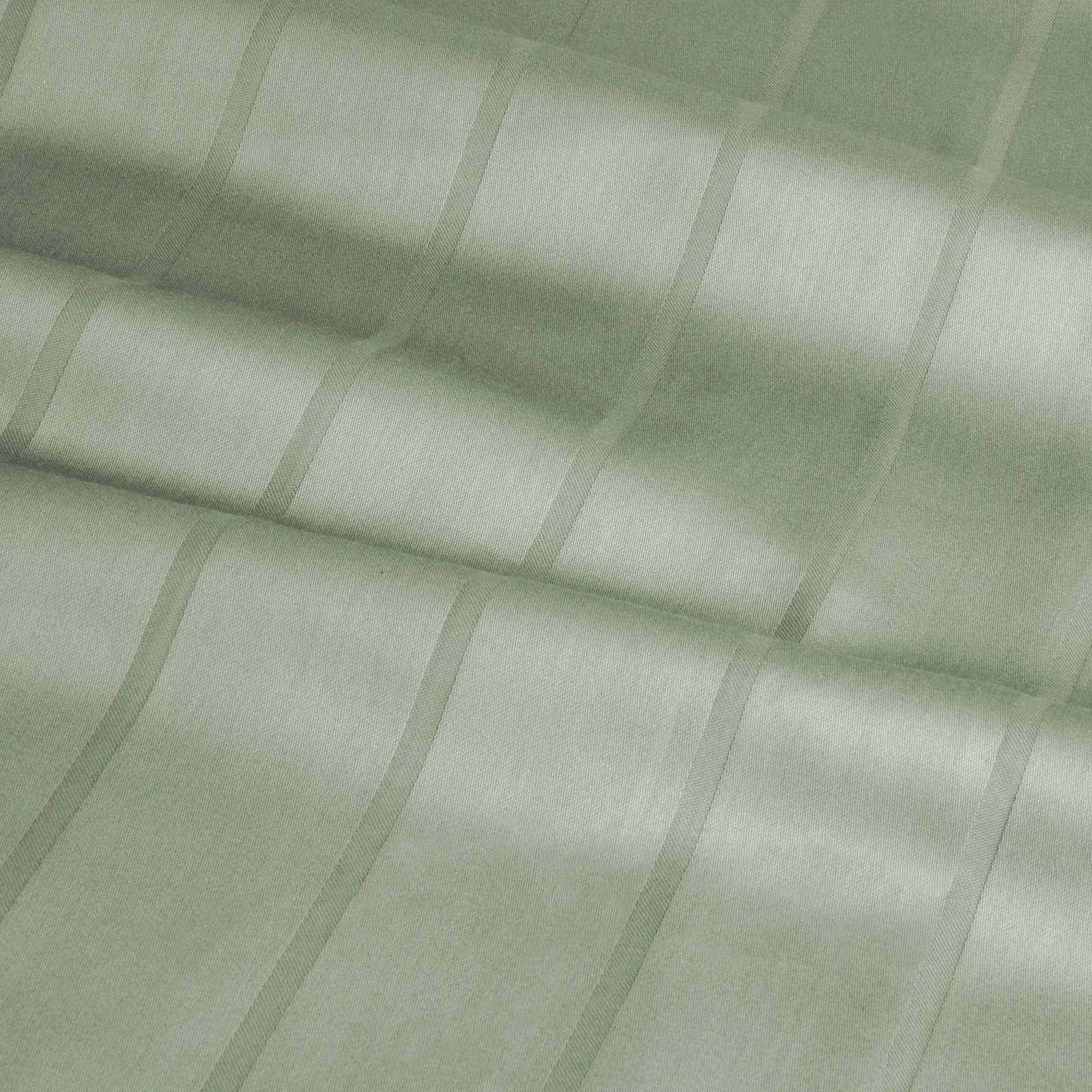 Bettwäsche Mako Satin mit Streifen - Grün - 2x135x200 + 2x80x80cm