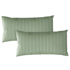 Kissenbezug Mako Satin mit Streifen - Grün - 2x40x80