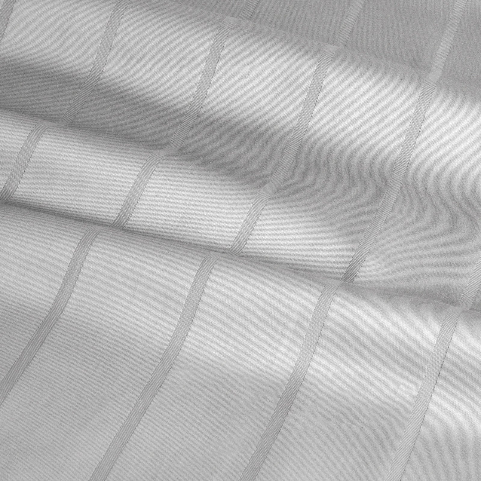 Bettwäsche Mako Satin mit Streifen - Grau - 2x135x200 + 2x40x80cm