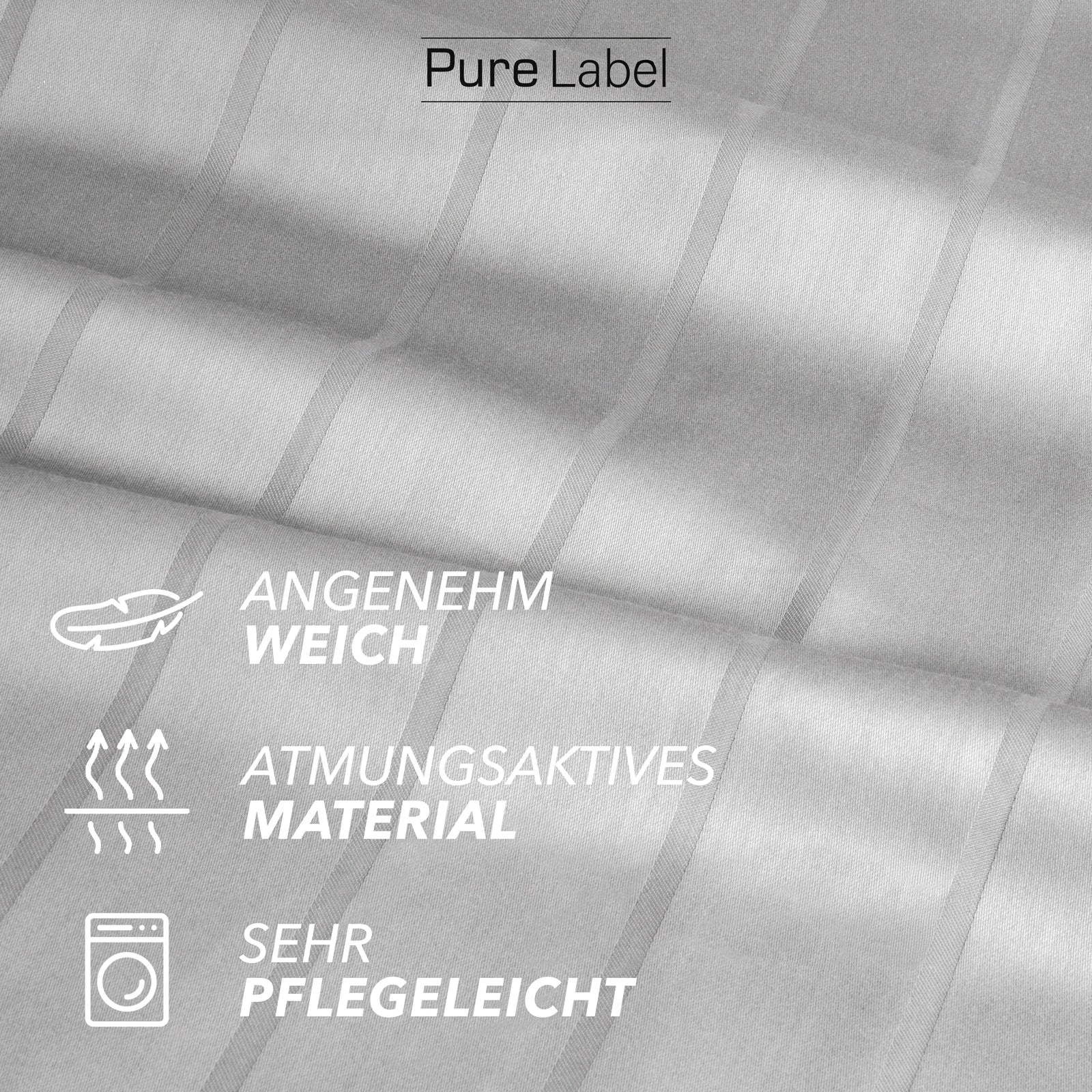 Bettwäsche Mako Satin mit Streifen