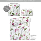 Bettwäsche "Blumen" - Beere / 135x200 + 40x80 cm Pure Label