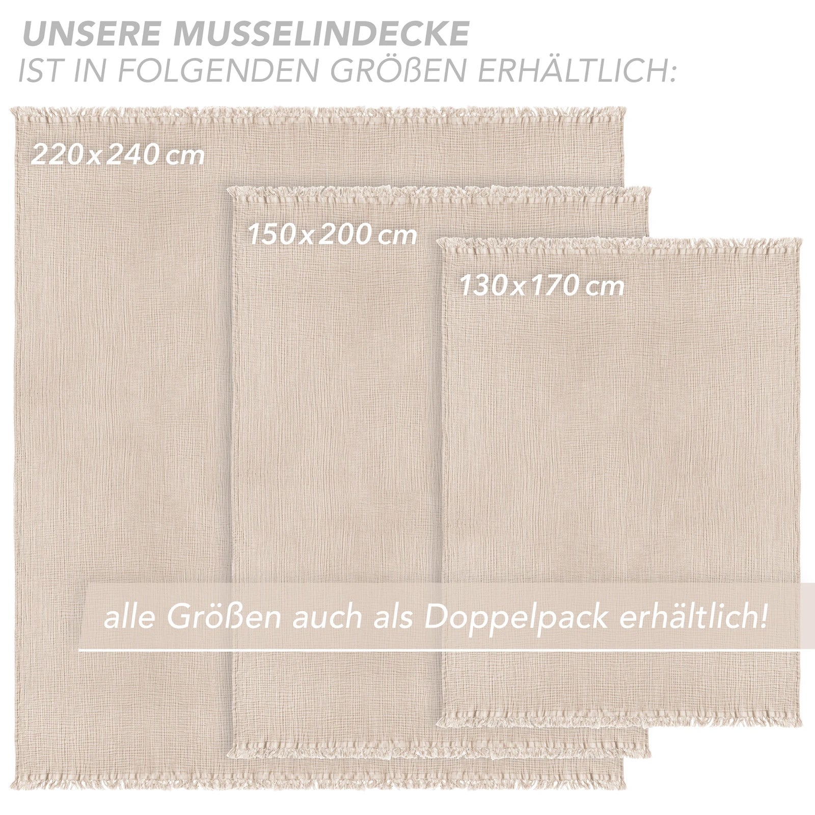 Musselin Tagesdecke - Weiß / 130x170cm Pure Label