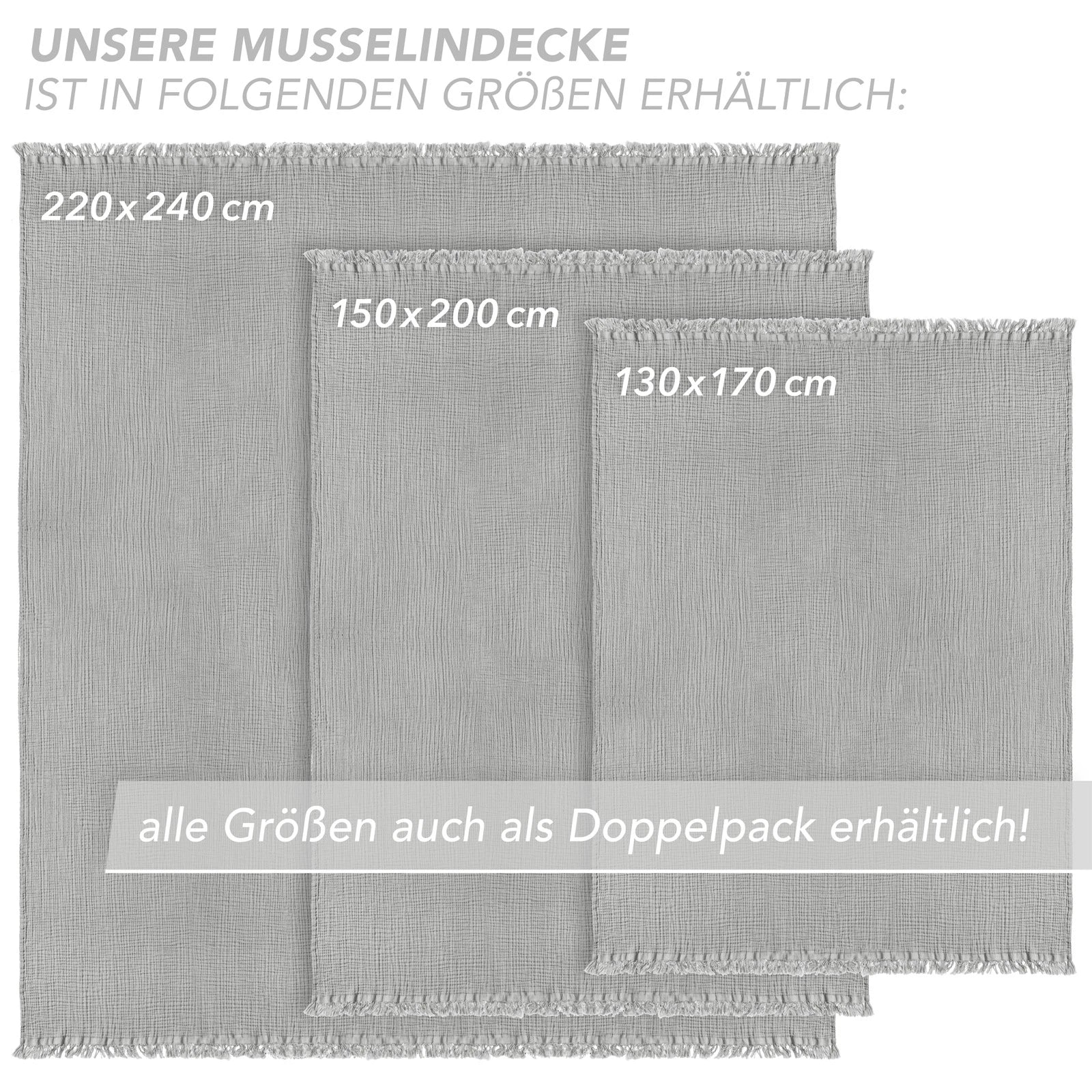 Musselin Tagesdecke - Weiß / 130x170cm Pure Label