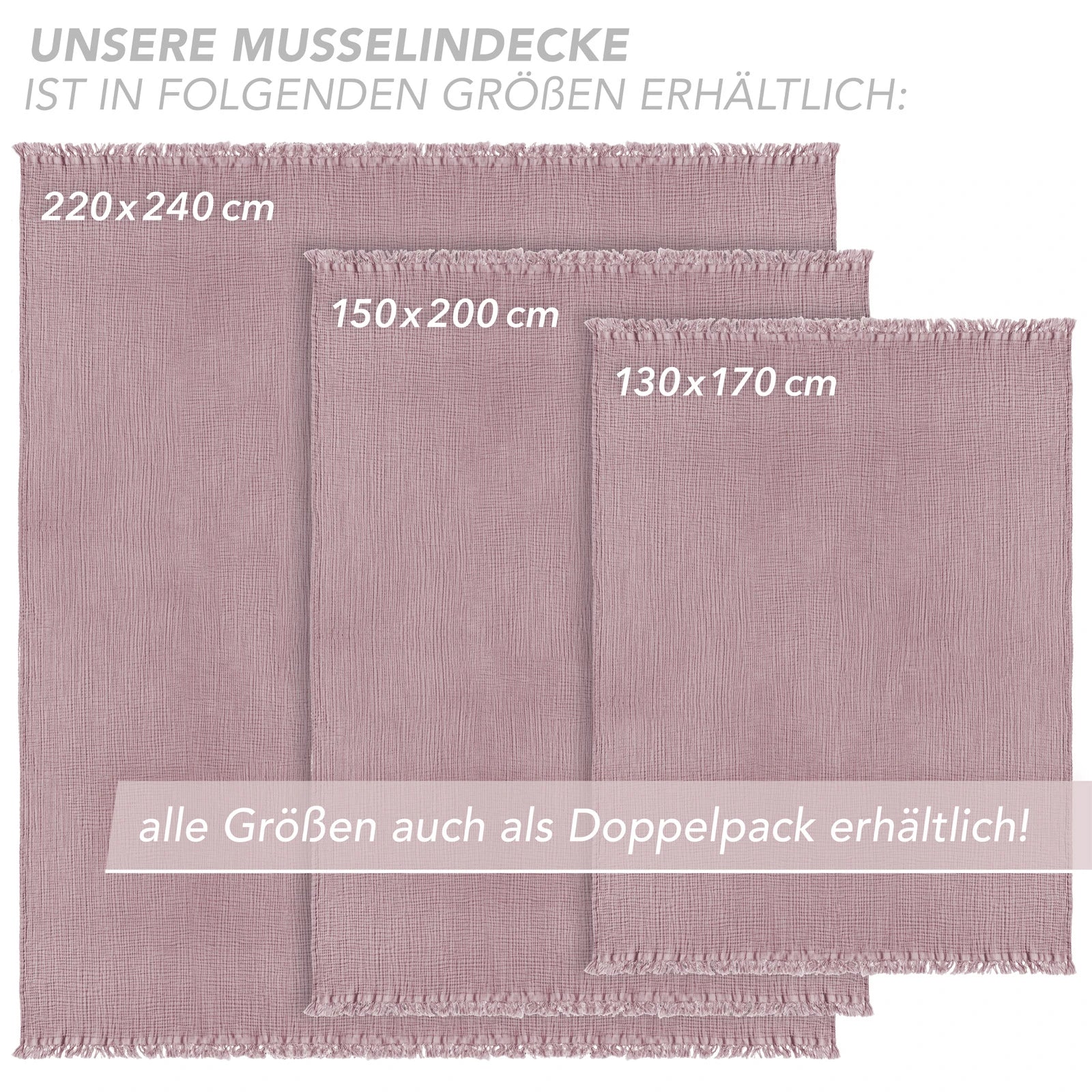 Musselin Tagesdecke - Weiß / 130x170cm Pure Label