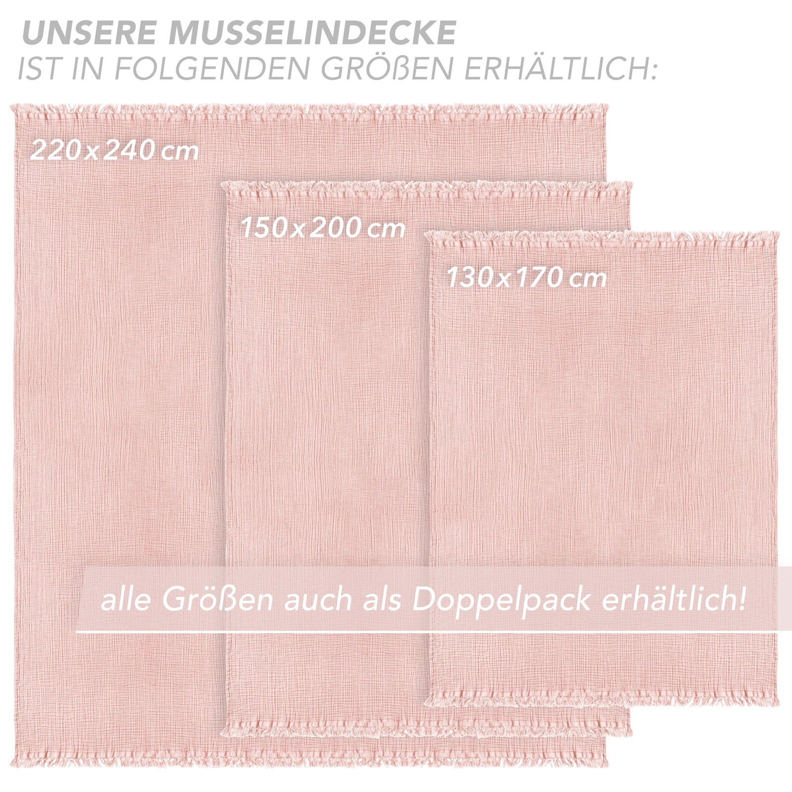 Musselin Tagesdecke - Weiß / 130x170cm Pure Label