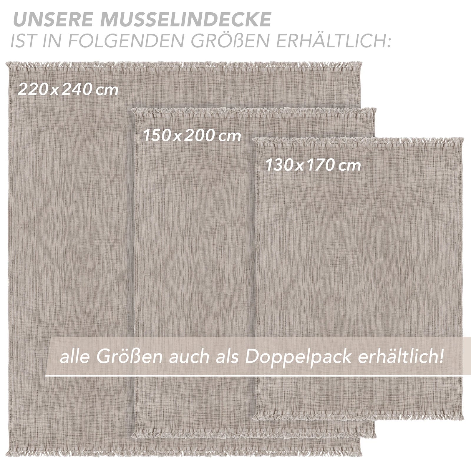 Musselin Tagesdecke - Weiß / 130x170cm Pure Label