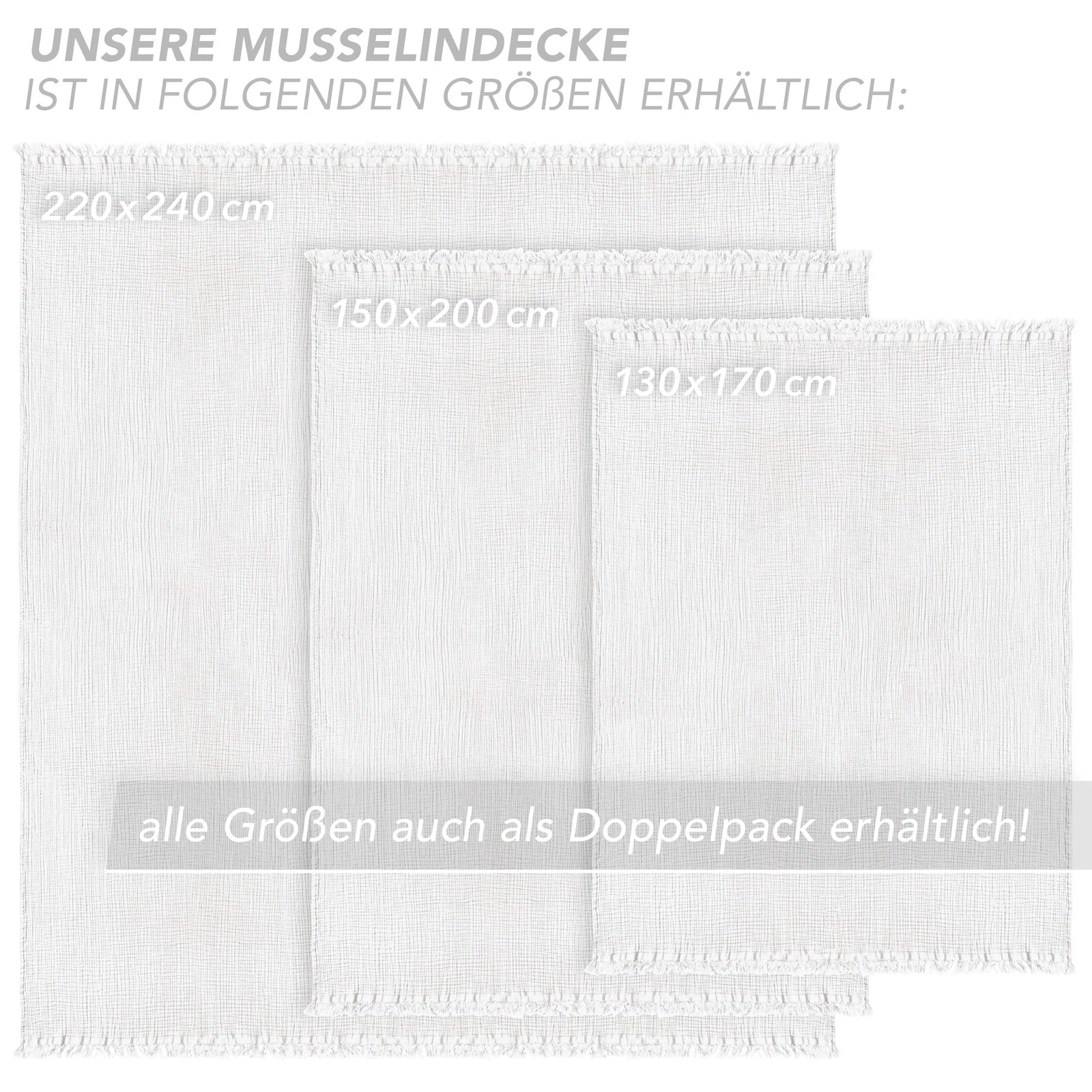 Musselin Tagesdecke - Weiß / 130x170cm Pure Label
