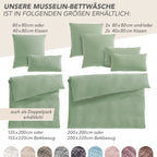Musselin Kopfkissenbezug - Salbeigrün - 40x80 cm