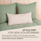 Musselin Bettwäsche Sets - Salbeigrün - 2x155x220 + 2x40x80 cm