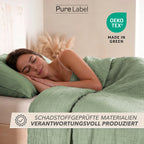 Musselin Bettwäsche Sets - Salbeigrün - 2x155x220 + 2x40x80 cm
