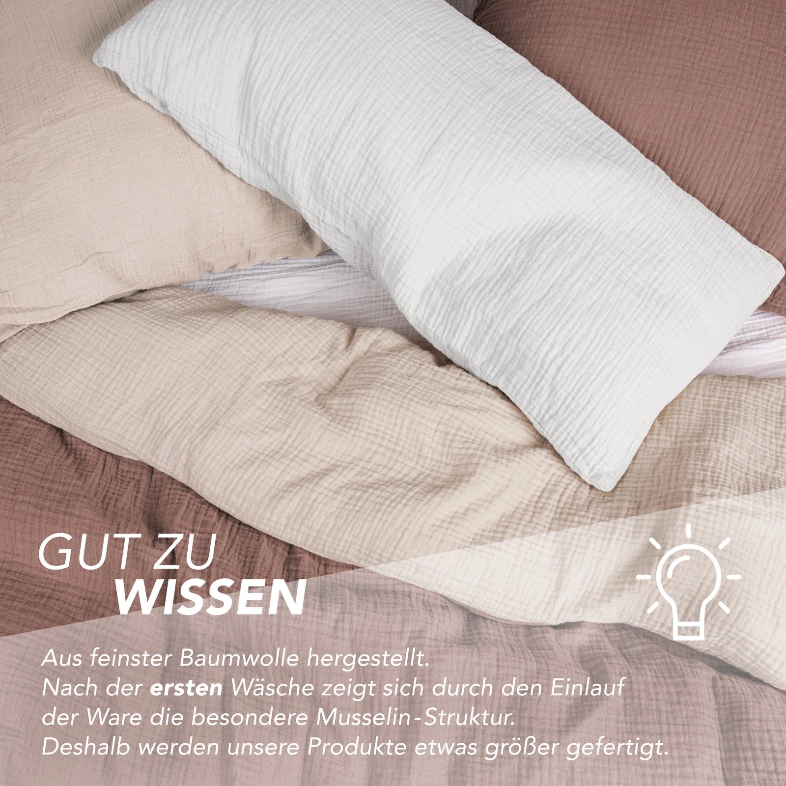 Musselin Bettwäsche Sets - Anthrazit / 2x135x200 + 2x40x80 cm Pure Label
