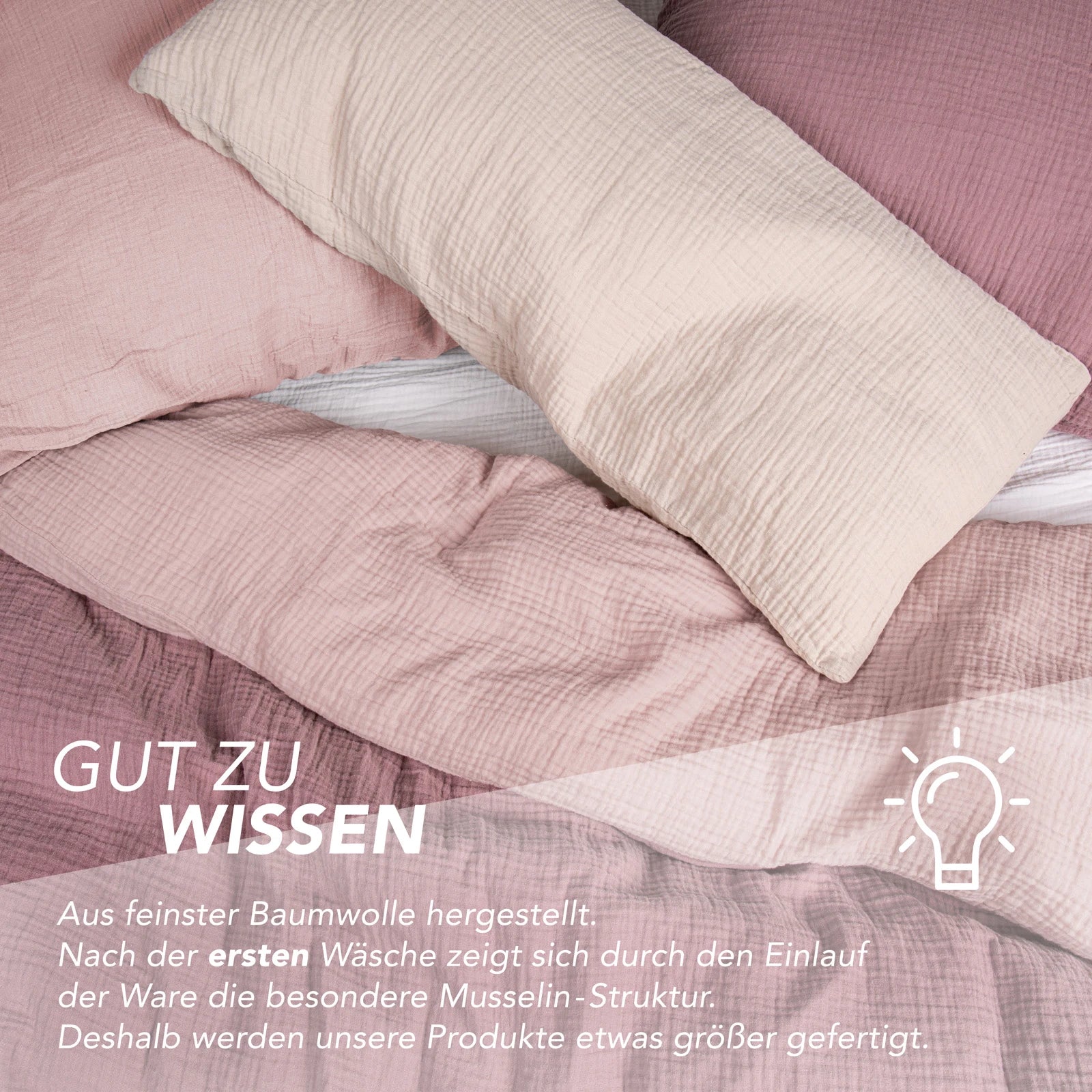 Musselin Bettwäsche Sets - Anthrazit / 2x135x200 + 2x40x80 cm Pure Label