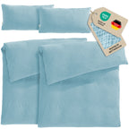 Musselin Bettwäsche Sets - Hellblau - 2x135x200 + 2x40x80 cm