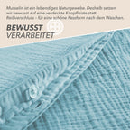 Musselin Bettwäsche Sets - Hellblau - 2x135x200 + 2x40x80 cm