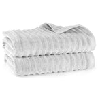 Duschtuch "Waves" - Hellgrau / 2x 70x140cm Pure Label