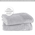 Handtücher "Popcorn" - Anthrazit / 2x 50x100cm Pure Label