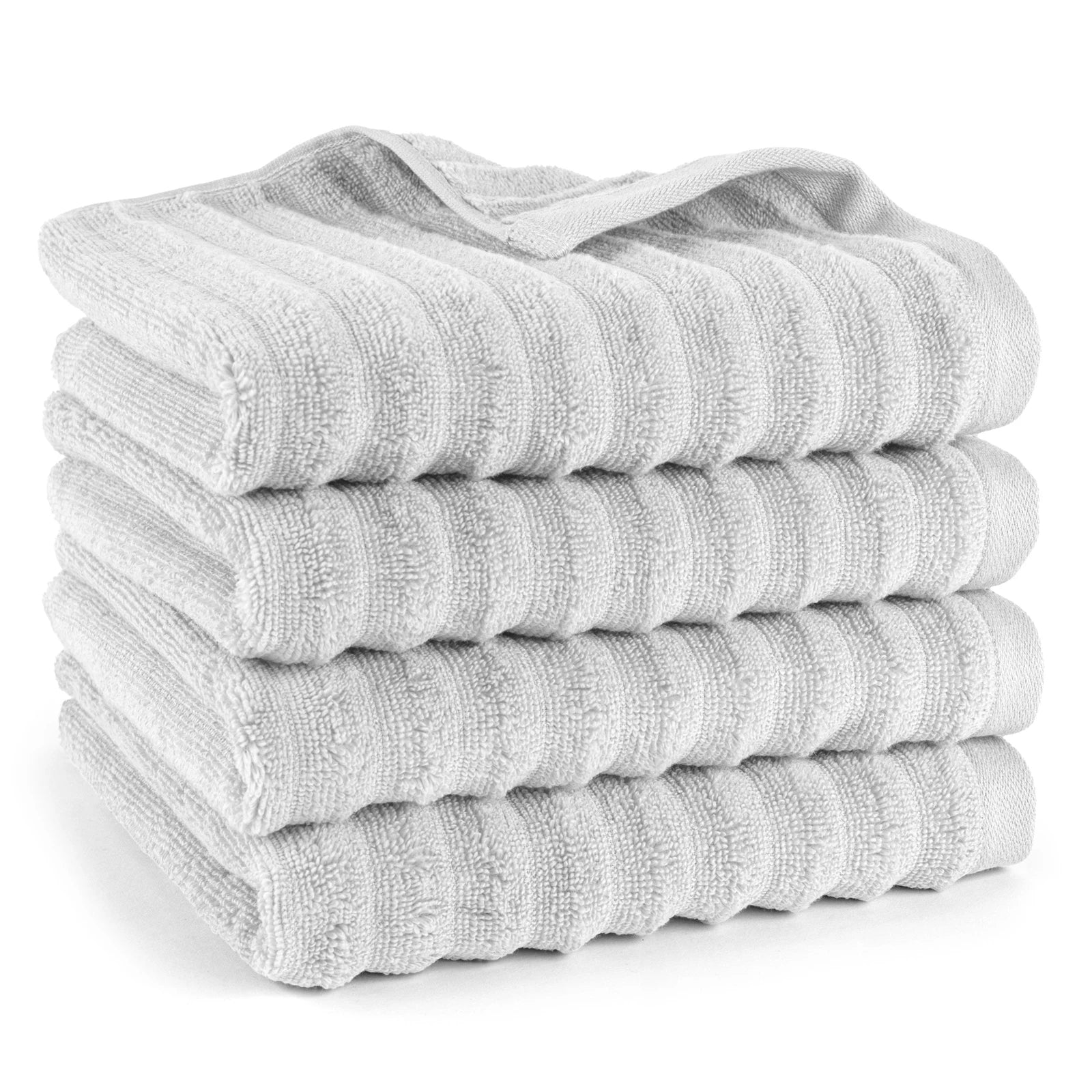 Handtuch "Waves" - Hellgrau / 4x 50x100cm Pure Label