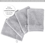 Waschlappen "Popcorn" - Anthrazit / 4x 16x21cm Pure Label