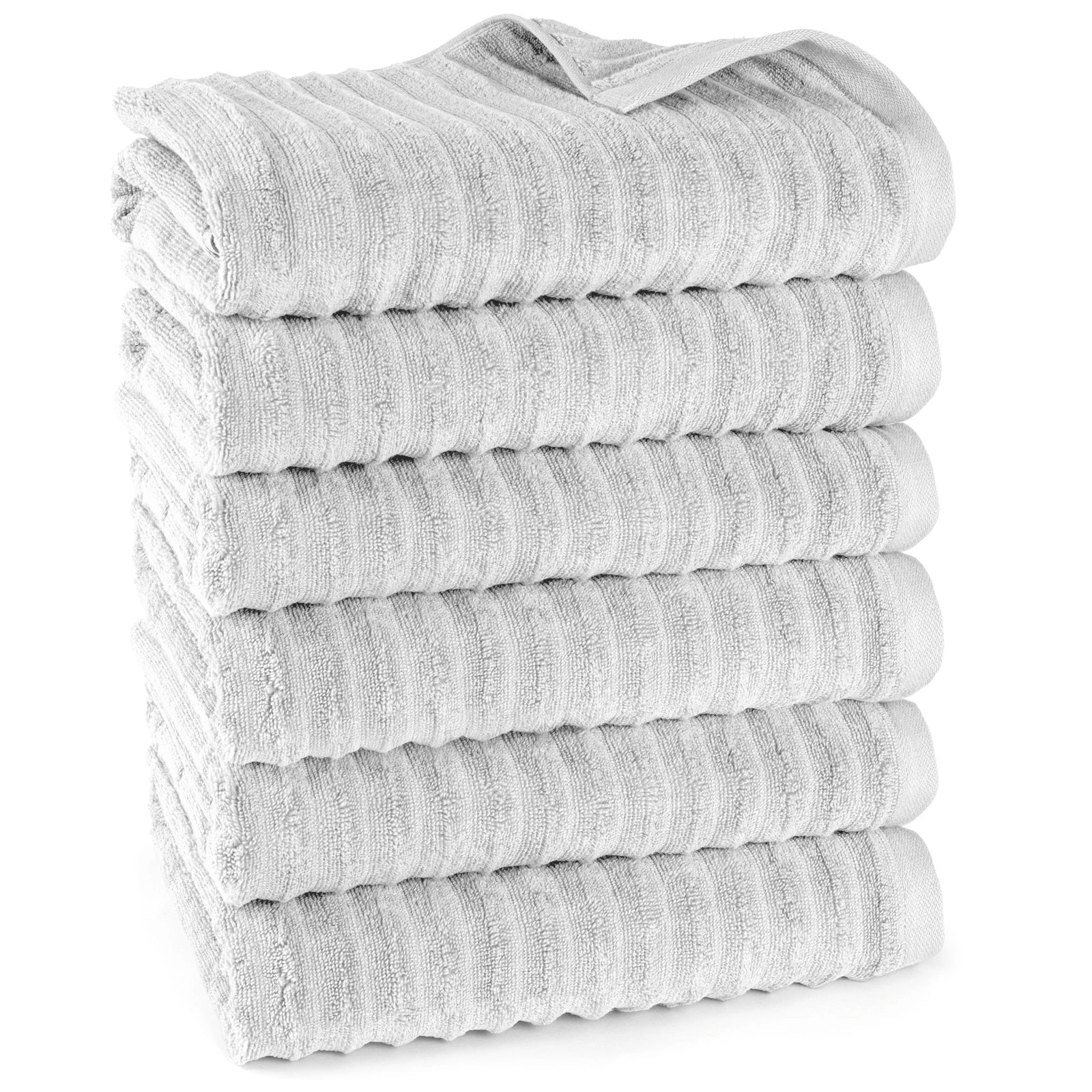 Duschtuch "Waves" - Hellgrau / 6x 70x140cm Pure Label