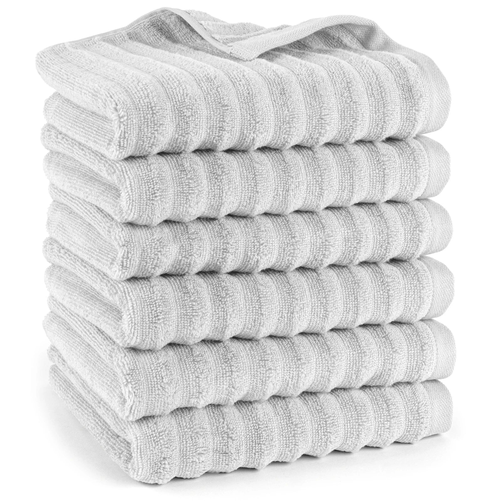 Handtuch "Waves" - Hellgrau / 6x 50x100cm Pure Label