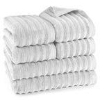 Handtuch Sets "Waves" - Hellgrau / 4x50x100 + 2x70x140 cm Pure Label