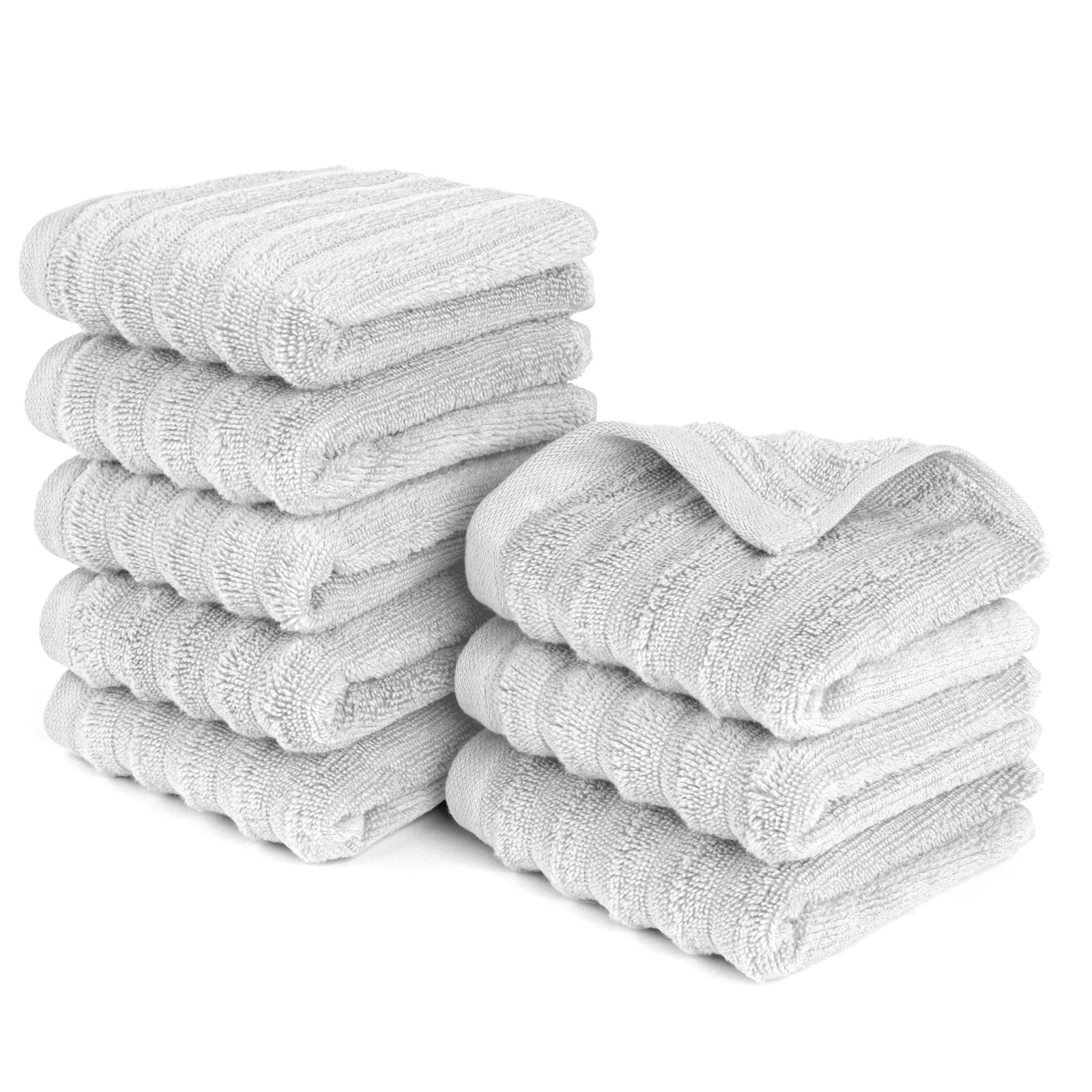 Gästehandtuch "Waves" - Hellgrau / 8x 30x50cm Pure Label