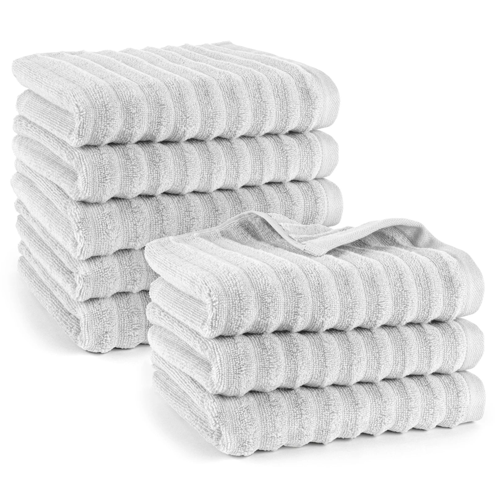 Handtuch "Waves" - Hellgrau / 8x 50x100cm Pure Label