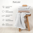 Duschtuch "Waves" - Anthrazit / 2x 70x140cm Pure Label