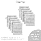 Waschlappen "Waves" - Anthrazit / 4x 16x21cm Pure Label