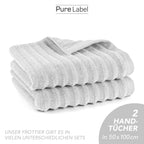 Handtuch "Waves" - Anthrazit / 4x 50x100cm Pure Label