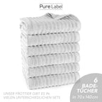 Duschtuch "Waves" - Anthrazit / 2x 70x140cm Pure Label