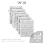 Waschlappen "Waves" - Anthrazit / 4x 16x21cm Pure Label