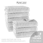 Duschtuch "Waves" - Anthrazit / 2x 70x140cm Pure Label