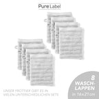 Waschlappen "Waves" - Anthrazit / 4x 16x21cm Pure Label
