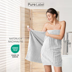 Handtuch Sets "Waves" - Anthrazit / 4x30x50 + 4x50x100 + 2x70x140 cm Pure Label