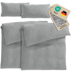 Musselin Bettwäsche Sets - Grau - 2x135x200 + 2x40x80 cm