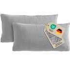 Musselin Kopfkissenbezug - Grau - 2x40x80 cm