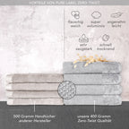 Handtuch Sets "Popcorn" - Anthrazit / 2x50x100 + 2x70x140 cm Pure Label