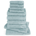 Handtuch Sets "Popcorn" - Hellblau / 4x30x50 + 4x50x100 + 2x70x140 cm Pure Label